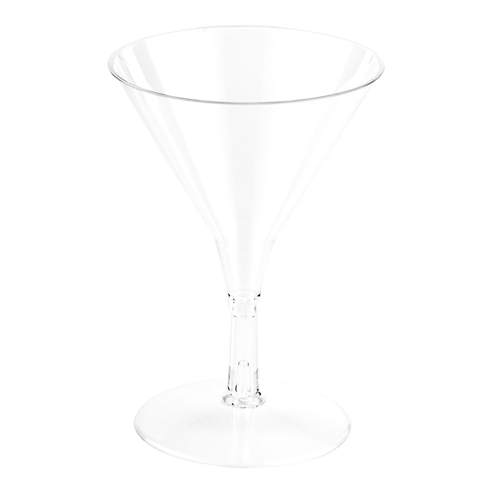 2 oz Clear Plastic Mini Martini Glasses - 100 Count Bulk Pack (2.5