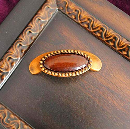 Chic Amber Drawer Pulls - Antique Cabinet Handles for Kitchen & Dresser (5