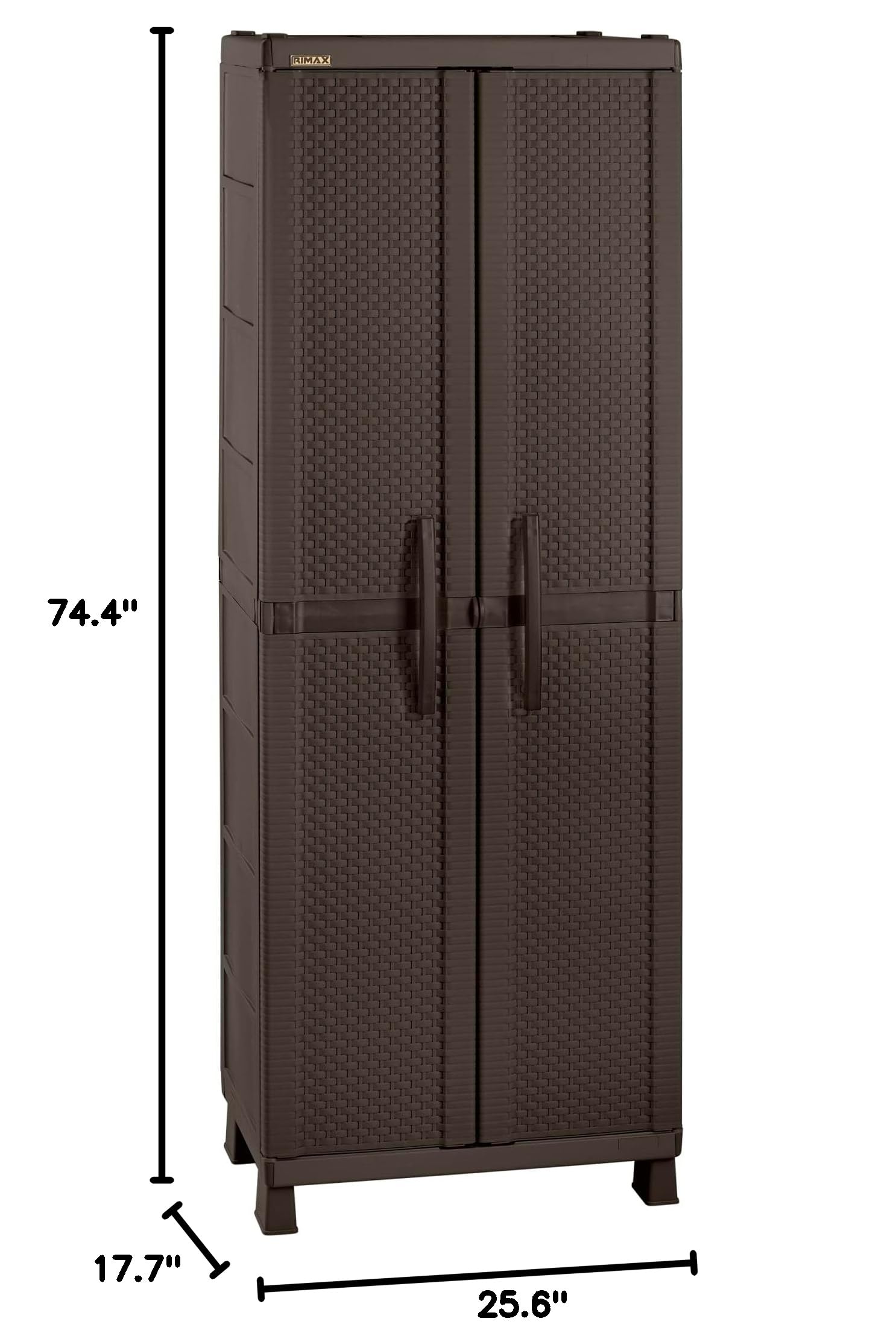 Brown Resin Wicker Storage Cabinet - Large Rattan Organizer for Patio, Living Room, Bedroom & Bathroom | Weather-Resistant Outdoor Indoor Furniture