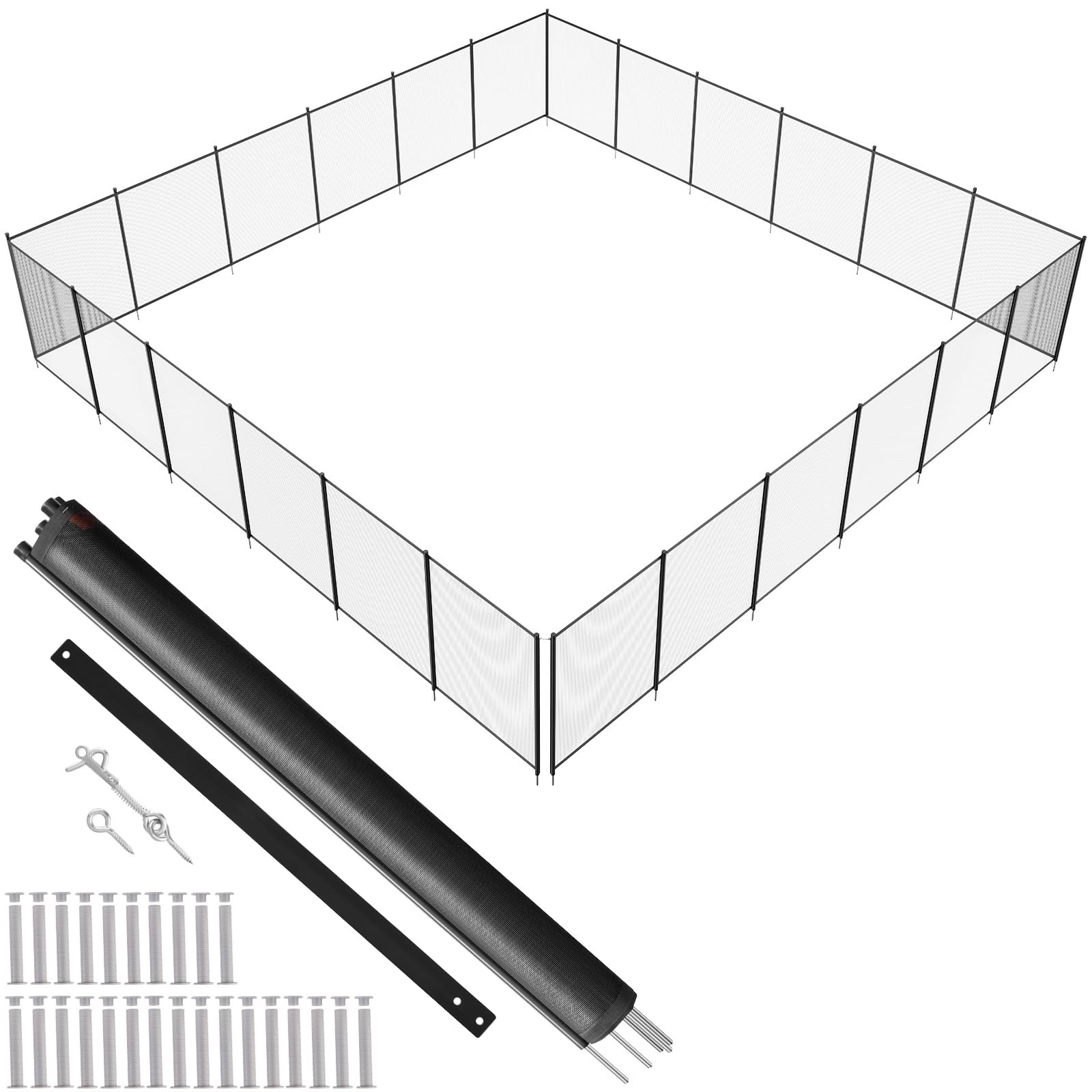 VEVOR 4x72 FT Removable Safety Pool Fence for Inground Pools - Heavy Duty 340g Teslin PVC Mesh, Easy DIY Installation, Child & Pet Protection - Perfect for Backyard, Residential, and Commercial Swimming Pool Safety