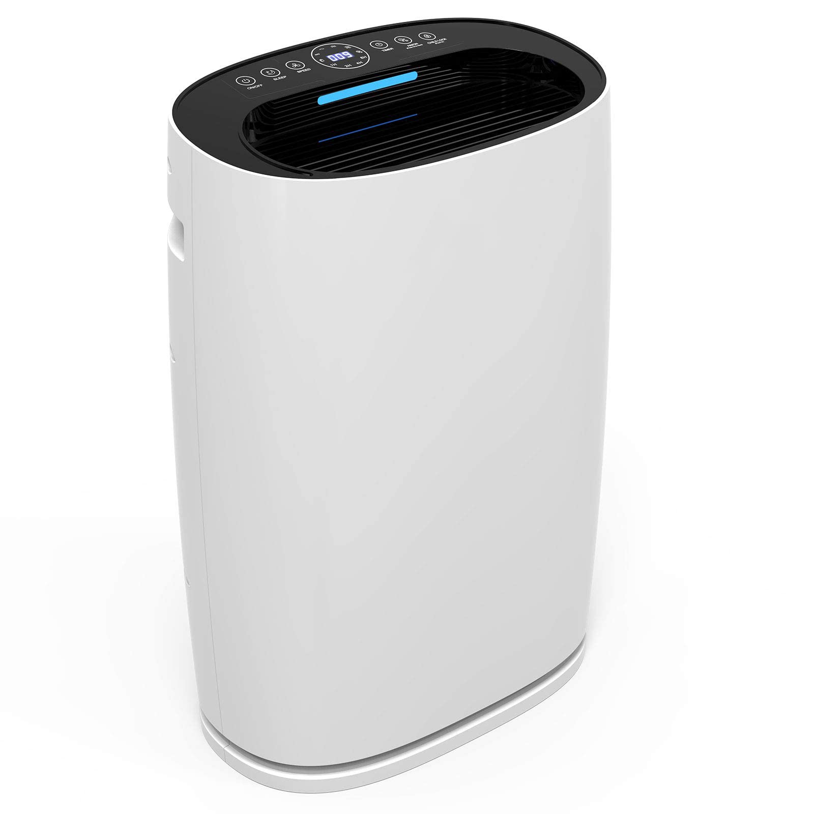 True HEPA Air Purifier with Air Quality Sensor - Removes Smoke, Dust, Mold, Pet Dander - White 110V for Home, Bedroom, Office & Nursery (US Plug)