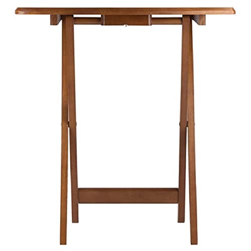 Modern 5-Piece Teak Brown Wooden Nesting Coffee Tables with Storage Stand, 25.5