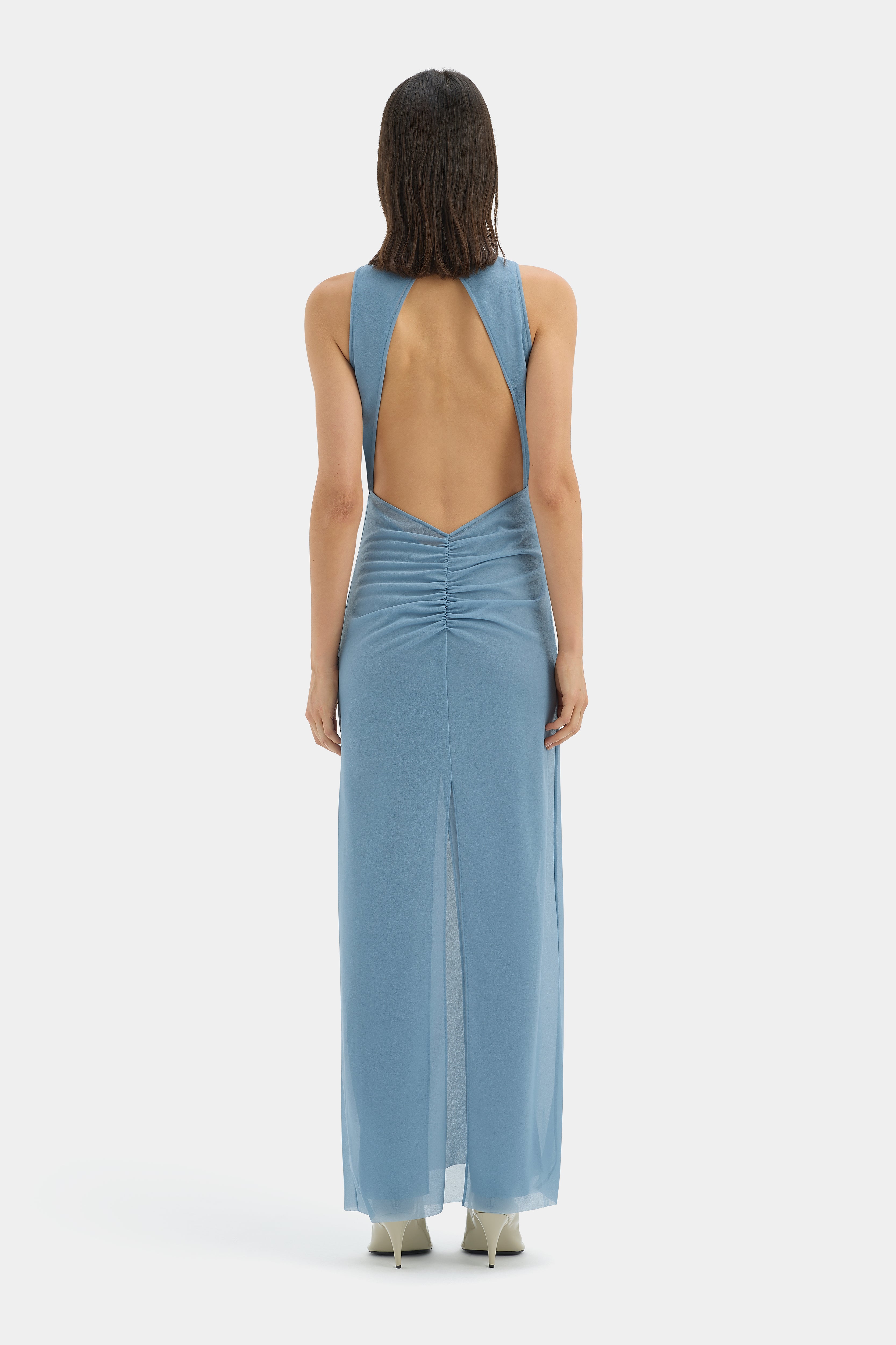 Elegant Ruby Red Open Back Evening Gown - Sexy Long Formal Dress for Prom, Wedding, and Special Occasions