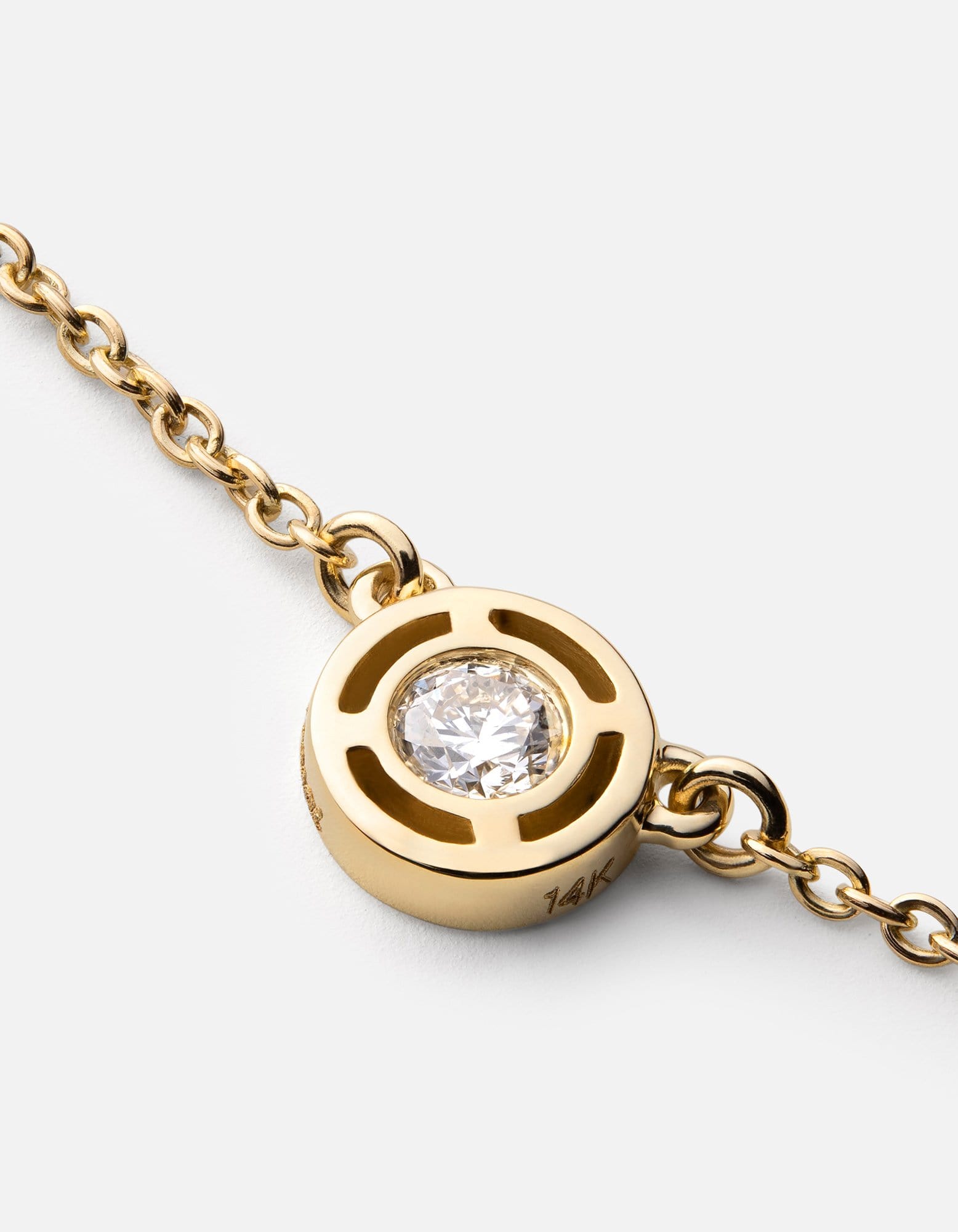 14K Gold Mini Luna Necklace with Diamond - Elegant & Dainty Pendant for Women - Perfect for Everyday Wear, Gift Giving & Special Occasions