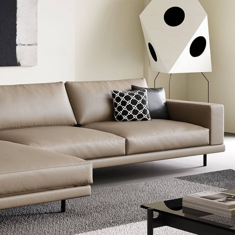 L-Shaped Sectional Sofa with Chaise Lounge in Auburn - Left-Facing Design for Living Room, Home Theater & Small Spaces