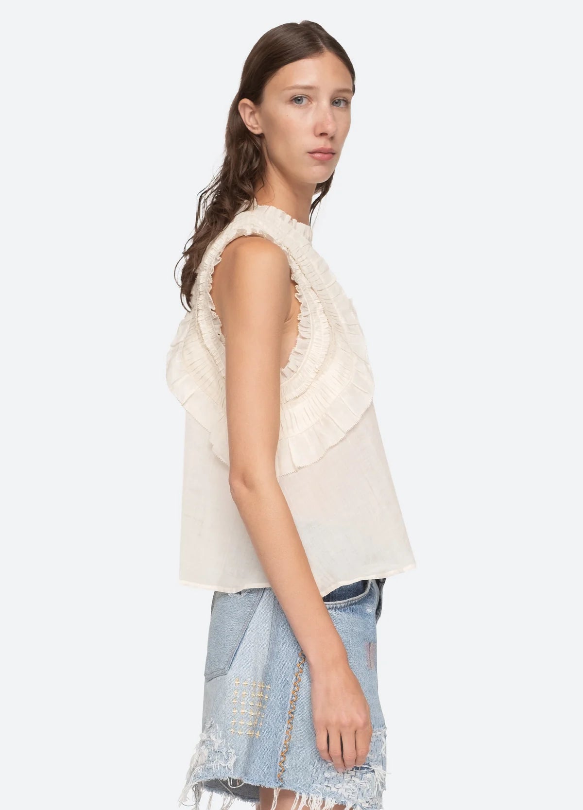 Cole Women's Ribbed Knit Tank Top - Soft Cream Casual Sleeveless Shirt for Summer, Yoga, and Layering