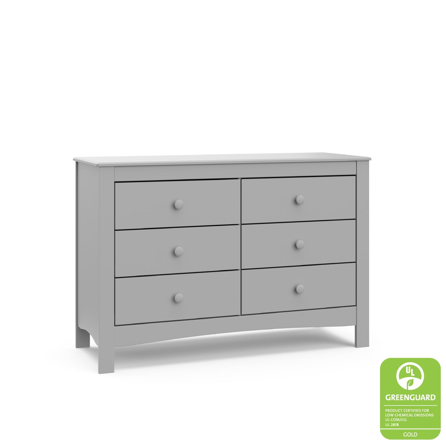 Graco Noah 6-Drawer Kids Dresser - GREENGUARD Gold Certified Nursery Dresser for Baby & Toddler Bedroom (Pebble Gray) | Perfect for Organizing Clothes, Toys & Nursery Essentials
