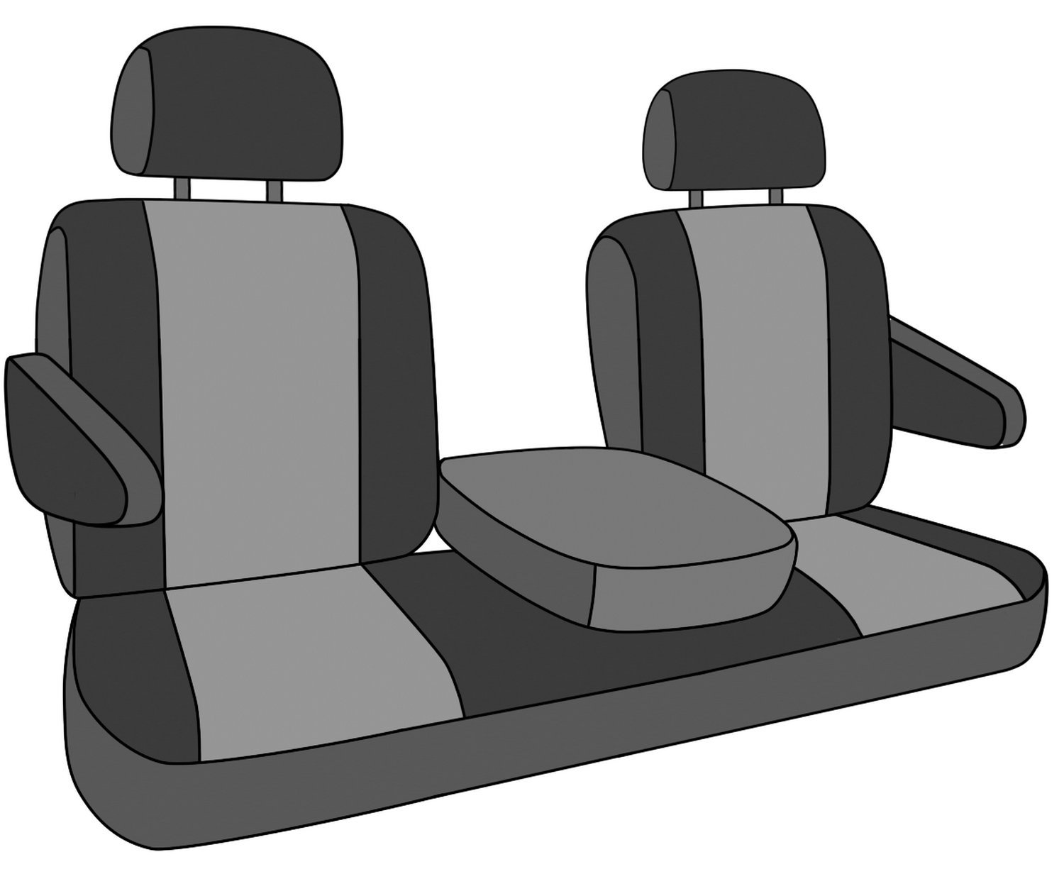 CalTrend 40/20/40 Split Bench Seat Covers for 2000-2005 Chevy Astro & GMC Safari - Durable Cordura Fabric in Charcoal/Black | Perfect for Off-Roading, Camping & Everyday Protection