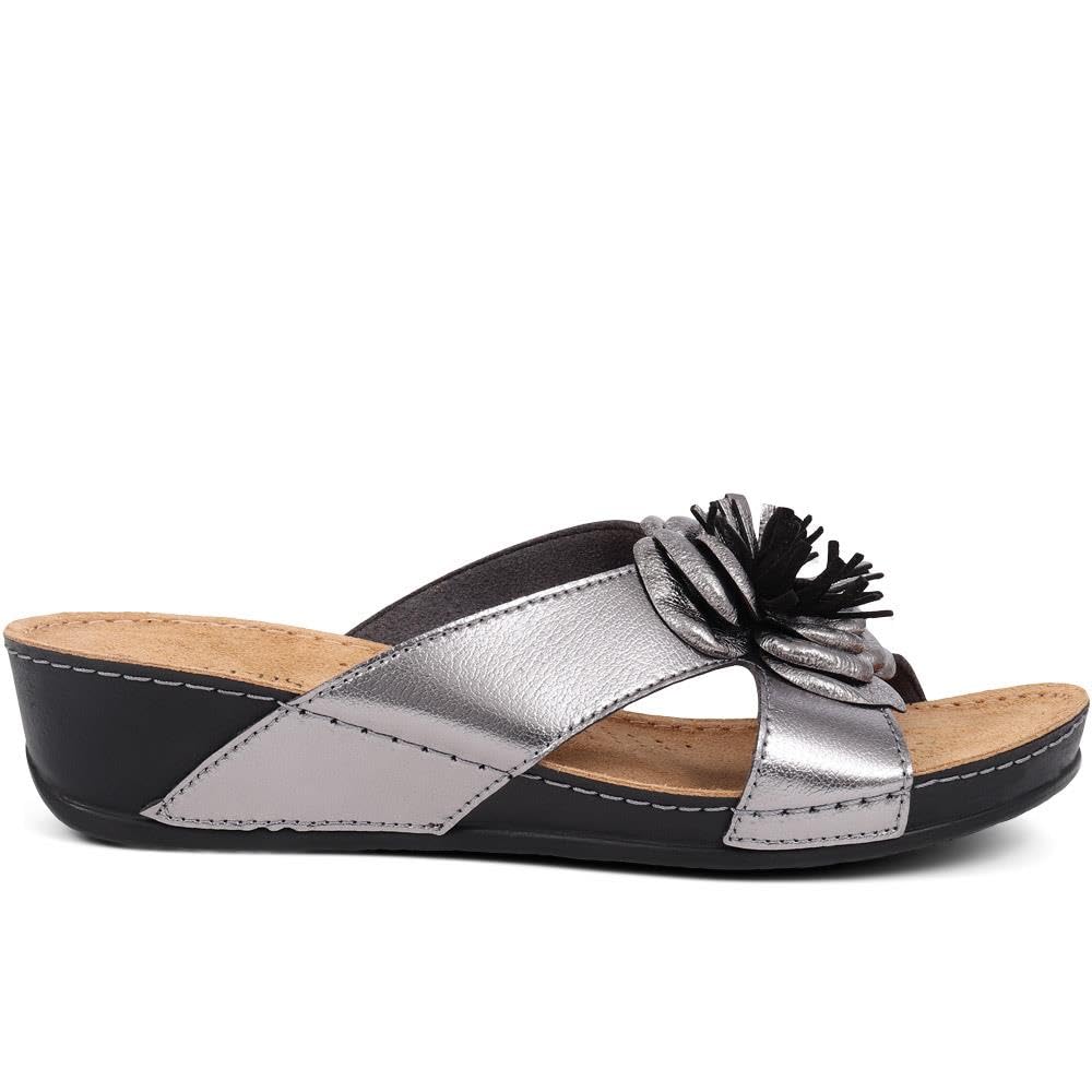 Women's Comfortable Mule Sandals with Cushioned Insole - Wide Width D/E Fit - Lightweight Summer Shoes for Walking, Beach & Casual Wear - Stylish Slip-On Sandals for All-Day Comfort