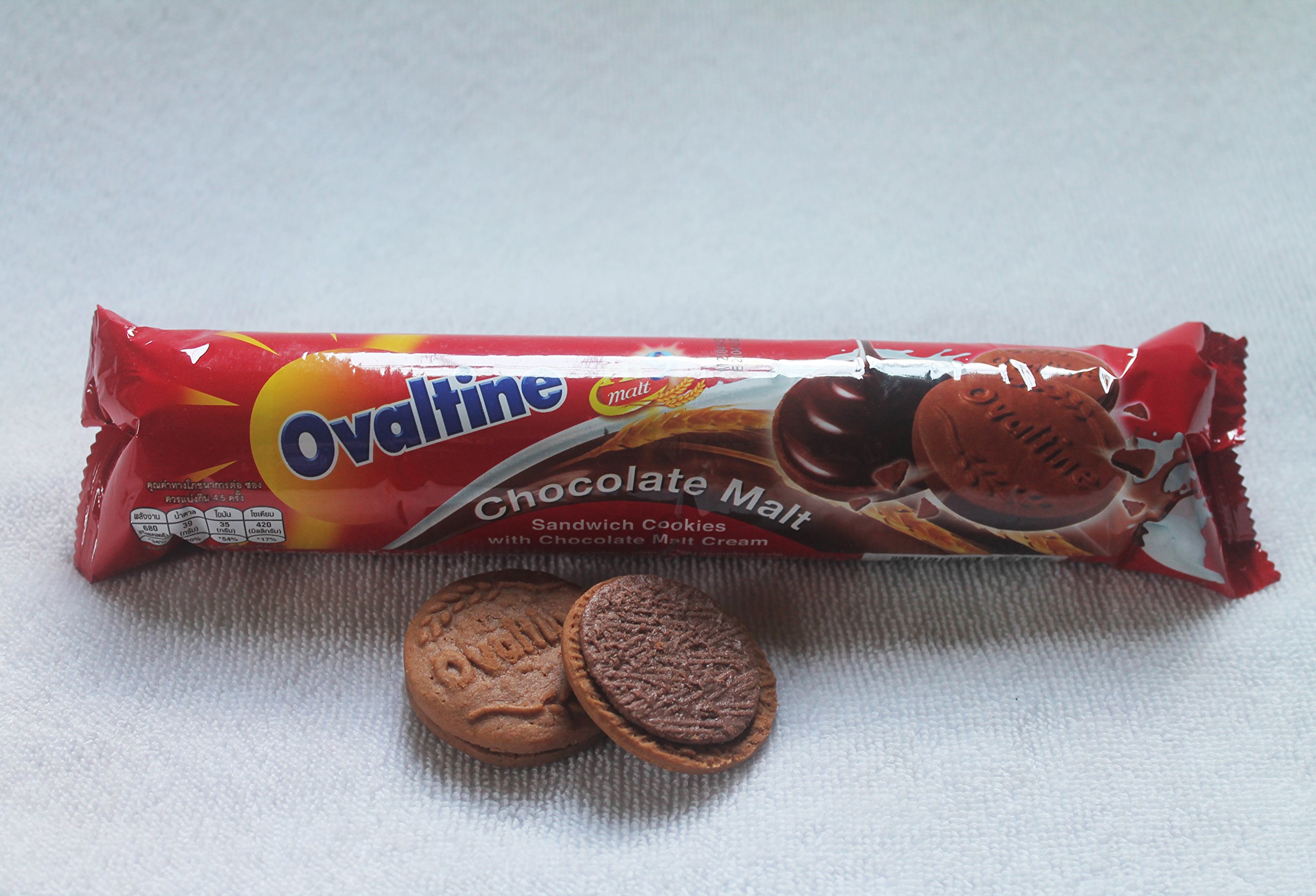 Ovaltine Sandwich Cookies 135g - Crunchy Chocolate Malt Biscuits for Snacking, Gifts & Tea Time - Perfect for Office, School & Parties