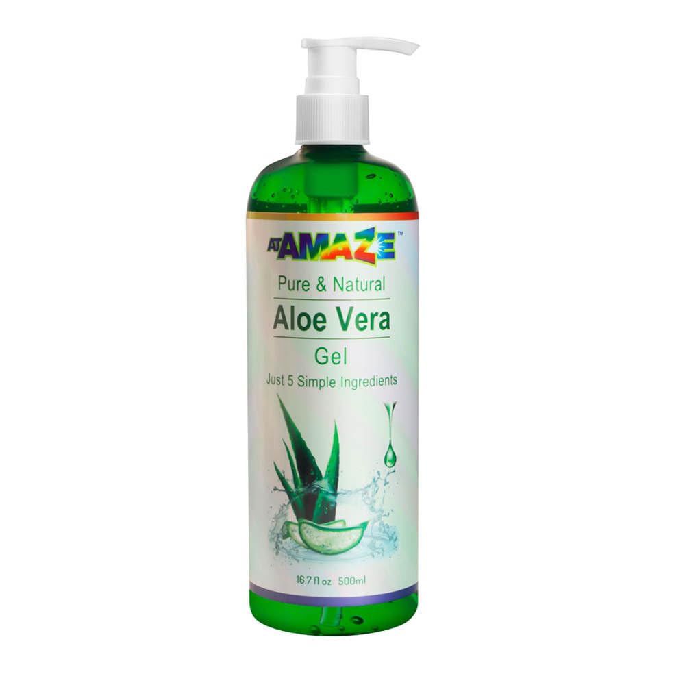 **Pure Aloe Vera Gel 16.7oz (500ml) – 100% Natural Hair & Skin Moisturizer – Soothing, Hydrating & Sun Protection – 5 Simple Ingredients – No Water Added – Perfect for Sunburn Relief, Dry Skin & Hair Care**