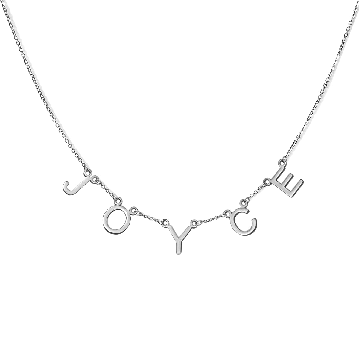 Personalized Silver Name Necklace for Women - Custom Spaced Letter Jewelry Gift for Her, Perfect for Birthdays, Anniversaries & Special Occasions