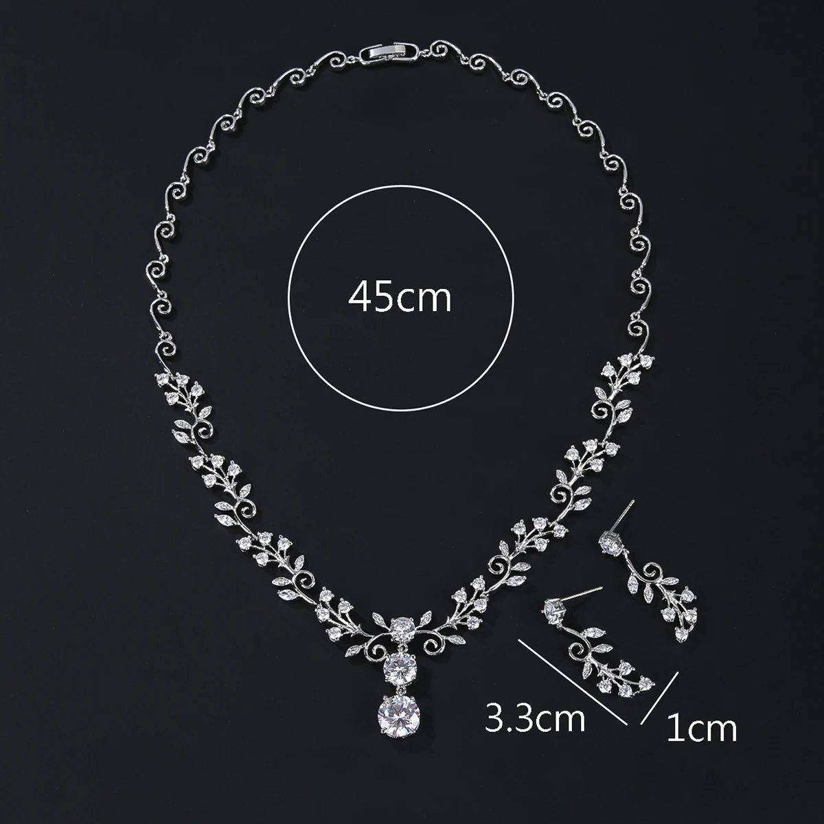 Elegant CZ Cubic Zirconia Bridal Wedding Jewelry Set for Women - Necklace & Earrings Set | Perfect for Weddings, Anniversaries, and Special Occasions
