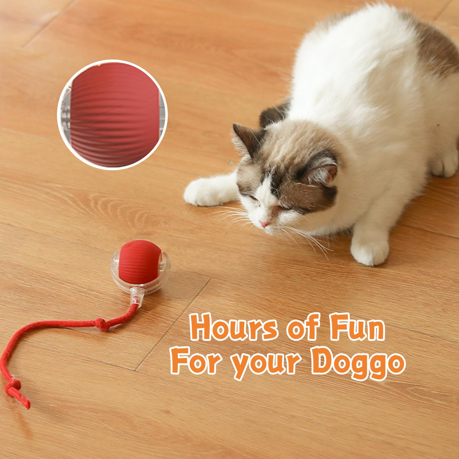 2PCS Interactive Dog Toys - Automatic Rolling Ball with 360° Motion for Indoor Dogs & Cats, Chew-Resistant & Smart Electric Pet Toy - Perfect for Playtime & Exercise (Red)