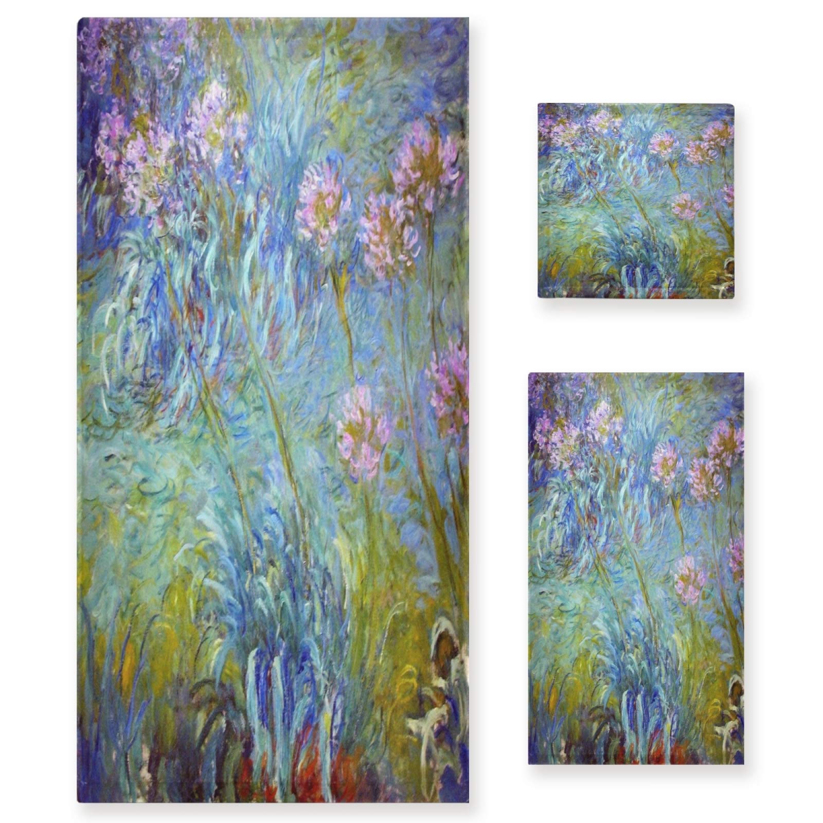 ALAZA Monet Painting03 Luxury Bath Towel Set - 3-Piece Decorative Towel Set Includes 1 Bath Towel, 1 Hand Towel & 1 Washcloth - Ultra Soft Absorbent Towels for Bathroom, Hotel, Gym, Yoga & Spa - Perfect for Home Decor, Guest Towels & Self Care