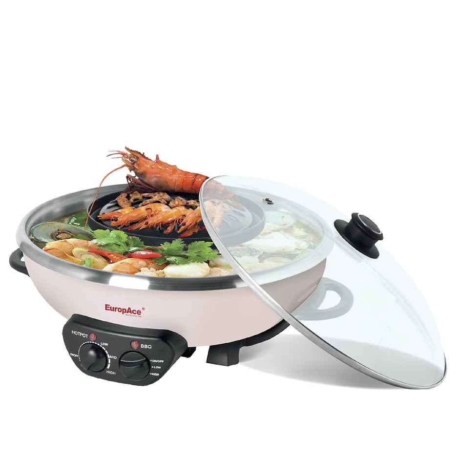 ESB7451S 4.5L Electric Mookata Pot - Portable Thai Hot Pot Grill for Indoor/Outdoor Cooking, Family Gatherings & Camping Trips