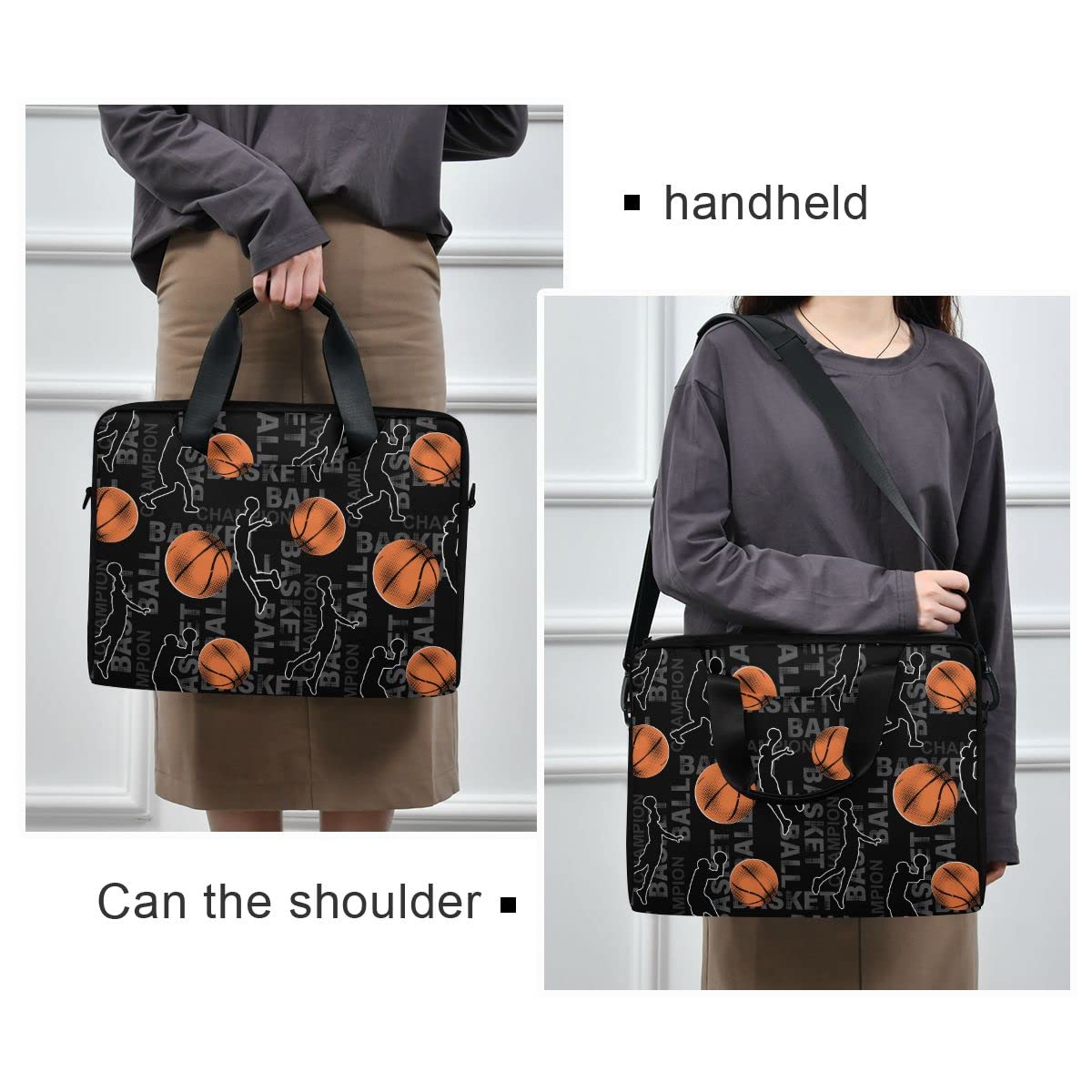 Stylish Unisex Laptop Messenger Bag for 15-16 Inch Notebooks - Skull & Flower Design Tote Briefcase - Perfect for Work, School & Business Travel