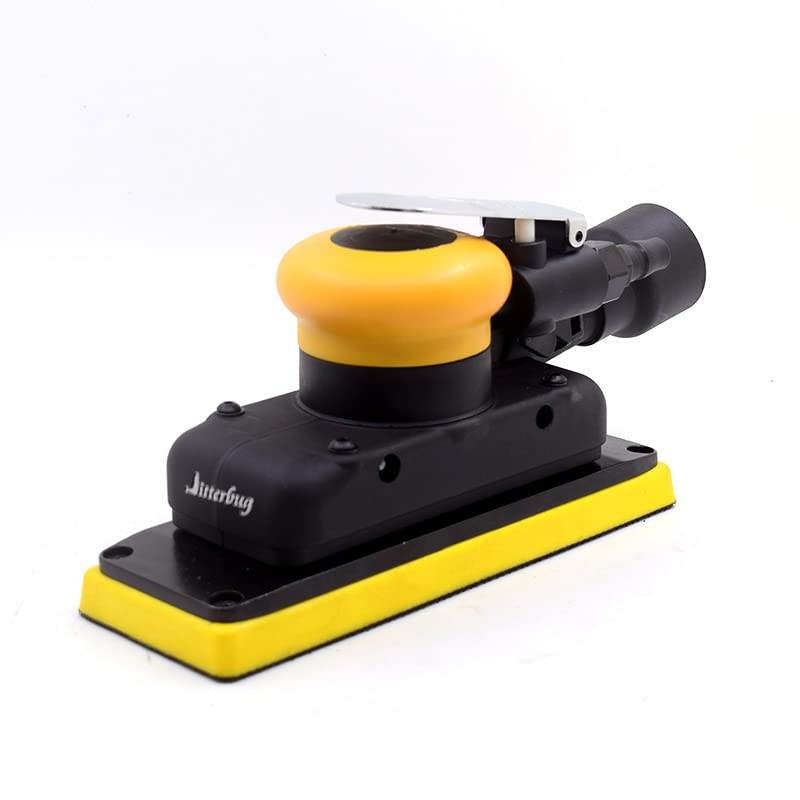 Jitterbug Air Sander - 70mm x 198mm Rectangular Pneumatic Random Orbital Sander for Woodworking, Metal Polishing & Auto Body Repair - 1/8