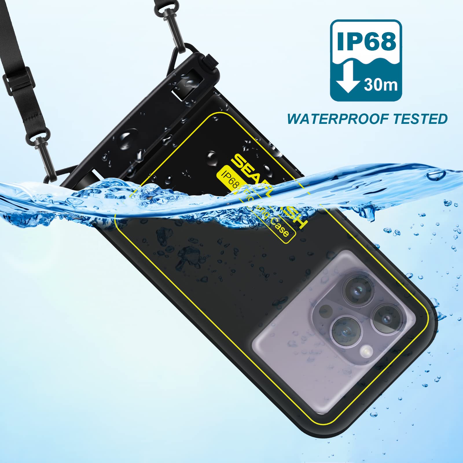 **MR.LUYU IPX8 Waterproof Phone Pouch - Floating Waterproof Case for iPhone 15 Pro Max/14/13/12/11, Samsung S24/S23/S22, Huawei & Xiaomi (Up to 6.7