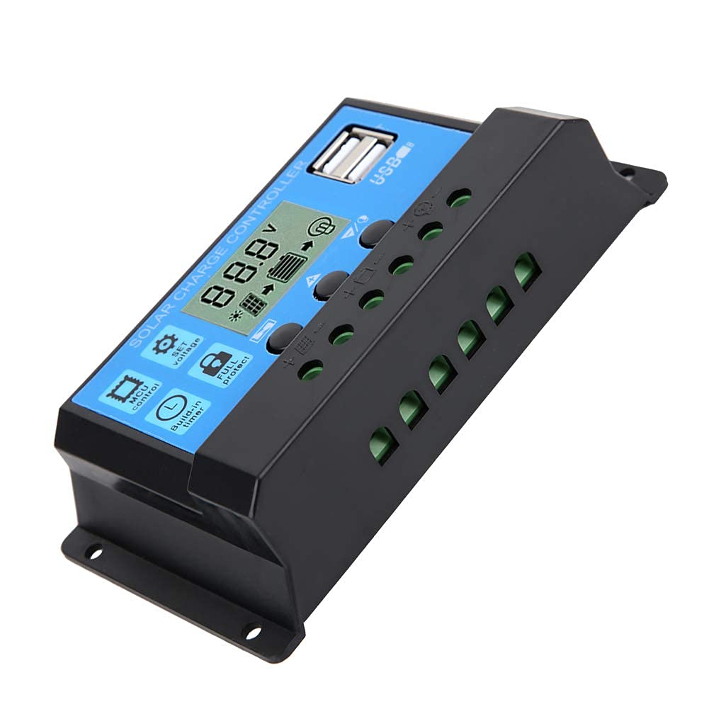 12V 24V Solar Charge Controller - Leftwei Automatic Portable Solar Panel Regulator for Outdoor Camping, RV, Boat & Home Solar Power Systems