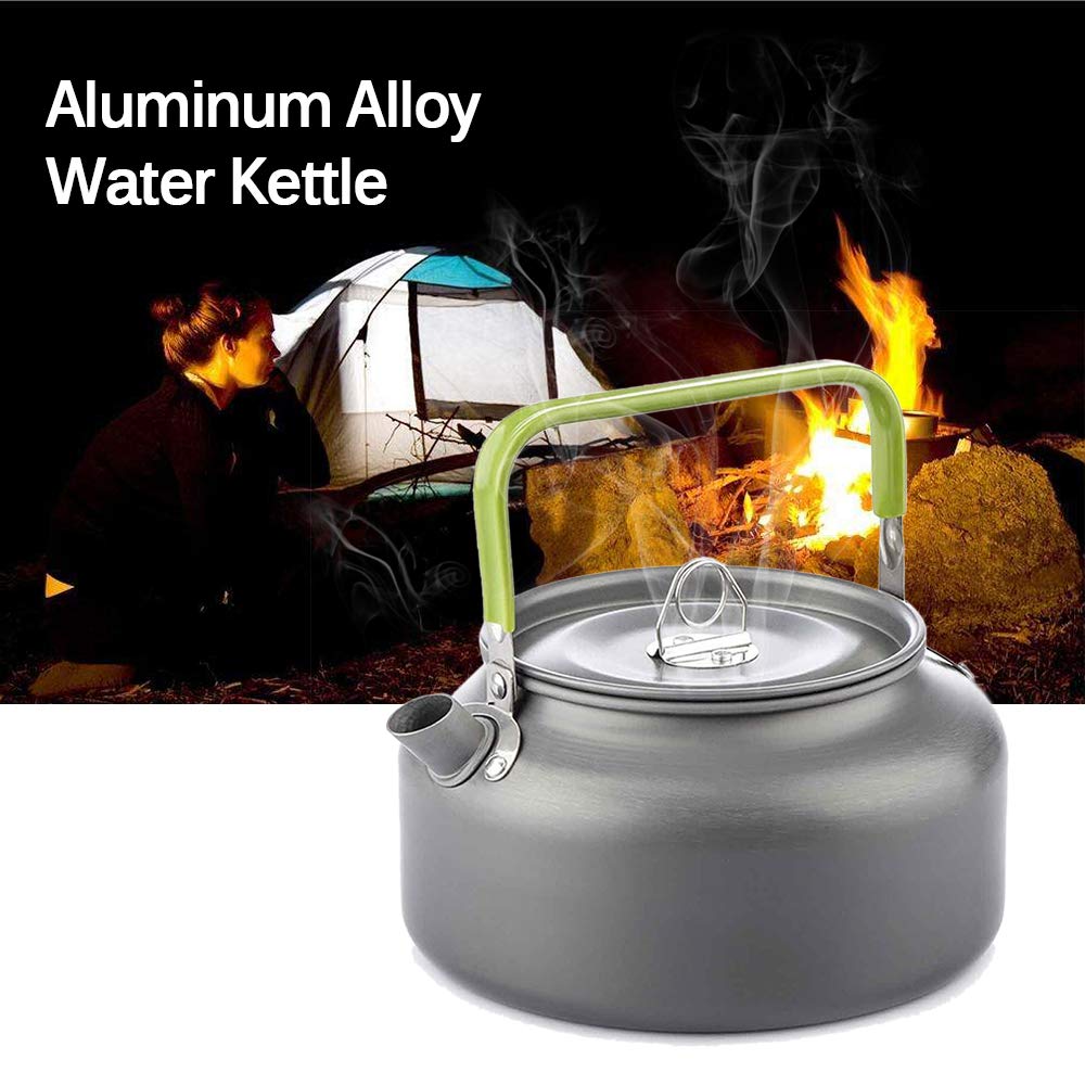 Doorslay 1.2L Camping Kettle - Stainless Steel Tea & Coffee Pot with Heat-Resistant Handle & Carry Bag - Perfect for Outdoor Adventures, Hiking, Picnics & RV Trips