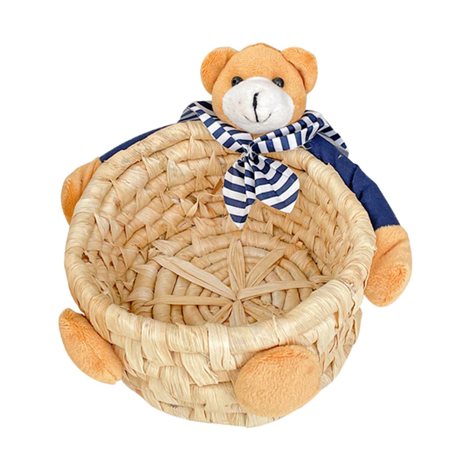 MagiDeal Handmade Bear Storage Baskets - Cute Organizer Bins for Closet, Living Room, Kitchen & Bedroom | Home Decor Container for Toys, Blankets, Books & More | Perfect for Nursery, Office & Bathroom Organization