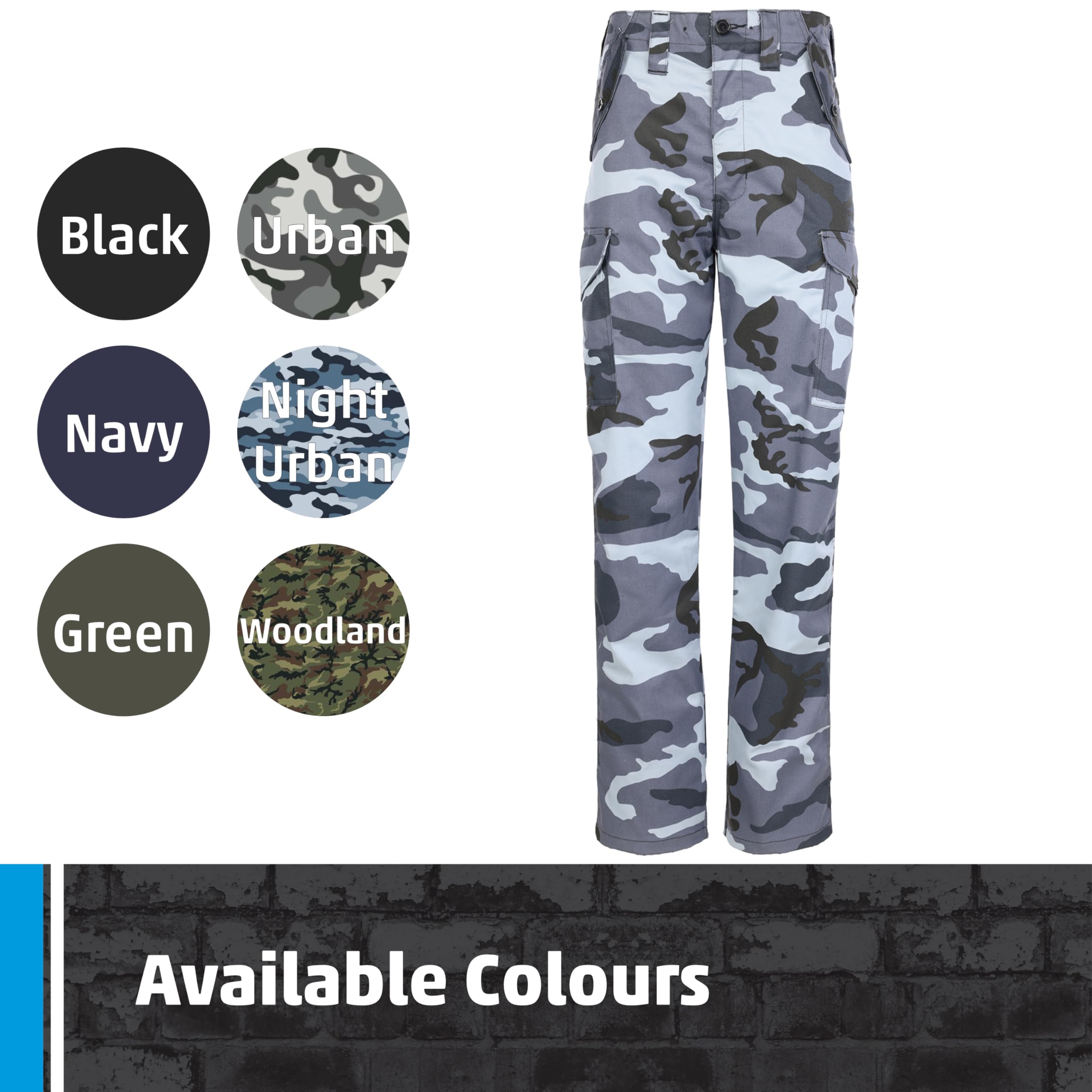 Men's Combat Cargo Work Trousers - Multi-Pocket & Drawcords - Outdoor & Tactical Use