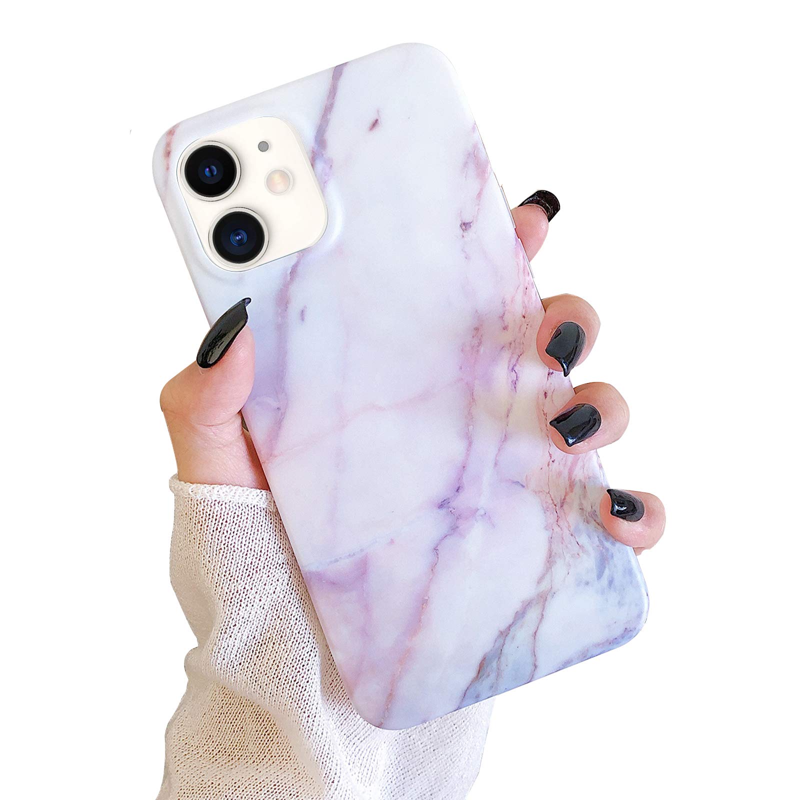 Hapitek Marble Design Soft Flexible Silicone Protective Case for iPhone 12/12 Pro - Slim Fit, Shockproof Cover for Women & Men - Perfect for Daily Use, Office, and Travel Protection