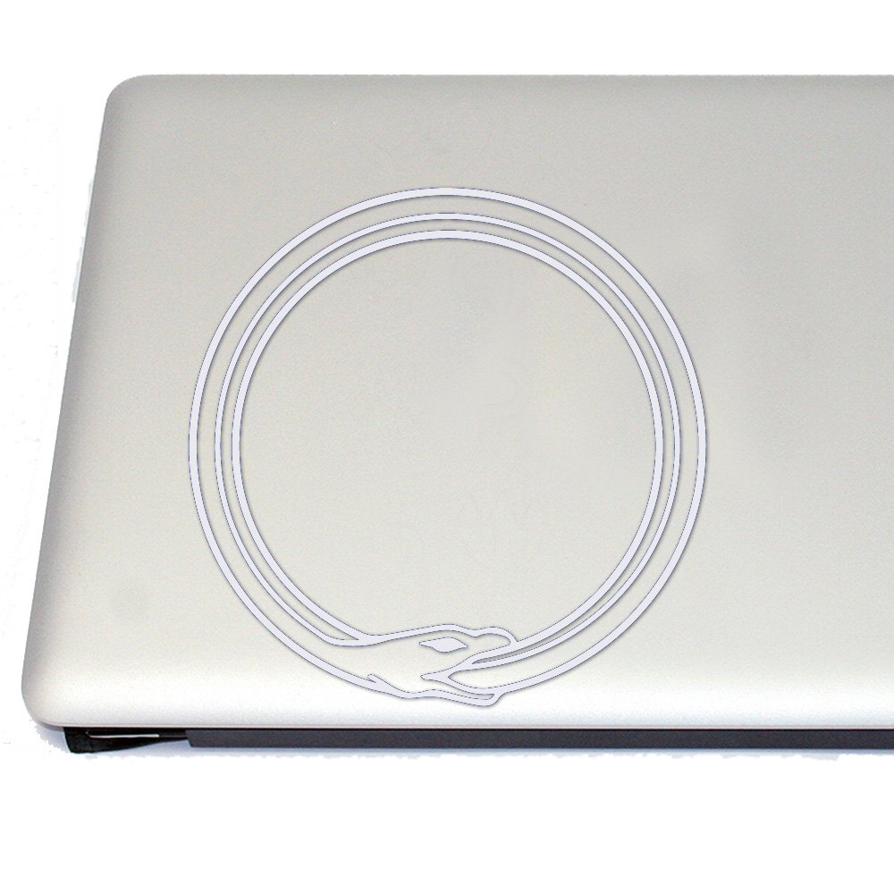 Ouroboros Vinyl Decal Sticker for Cosplay, Fan Gear, Laptops, Cars & DIY Crafts - White Snake Symbol Design - Perfect for Anime Fans, Gamers & Mythology Lovers