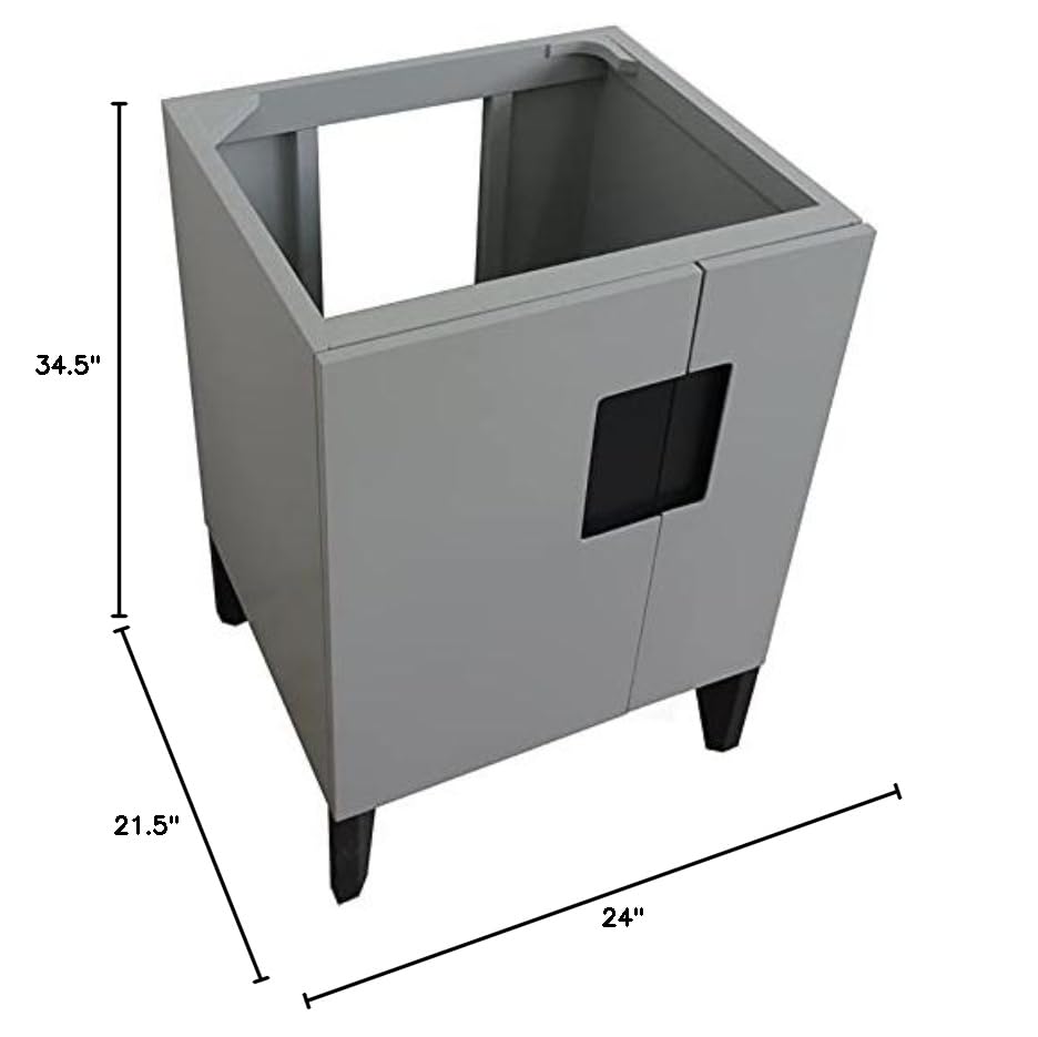Kolb 24 Inch Single Sink Bathroom Vanity in Light Gray - Solid Wood Cabinet Only for Modern Home & Powder Room Decor
