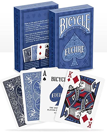 Premium Bicycle Euchre Playing Cards Set with Clear Protective Case - Perfect for Card Games, Travel, and Collectors