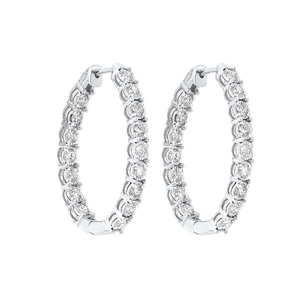 14K White Gold Diamond Earrings (2CTW) - Elegant Studs for Women, Perfect for Weddings, Parties & Special Occasions
