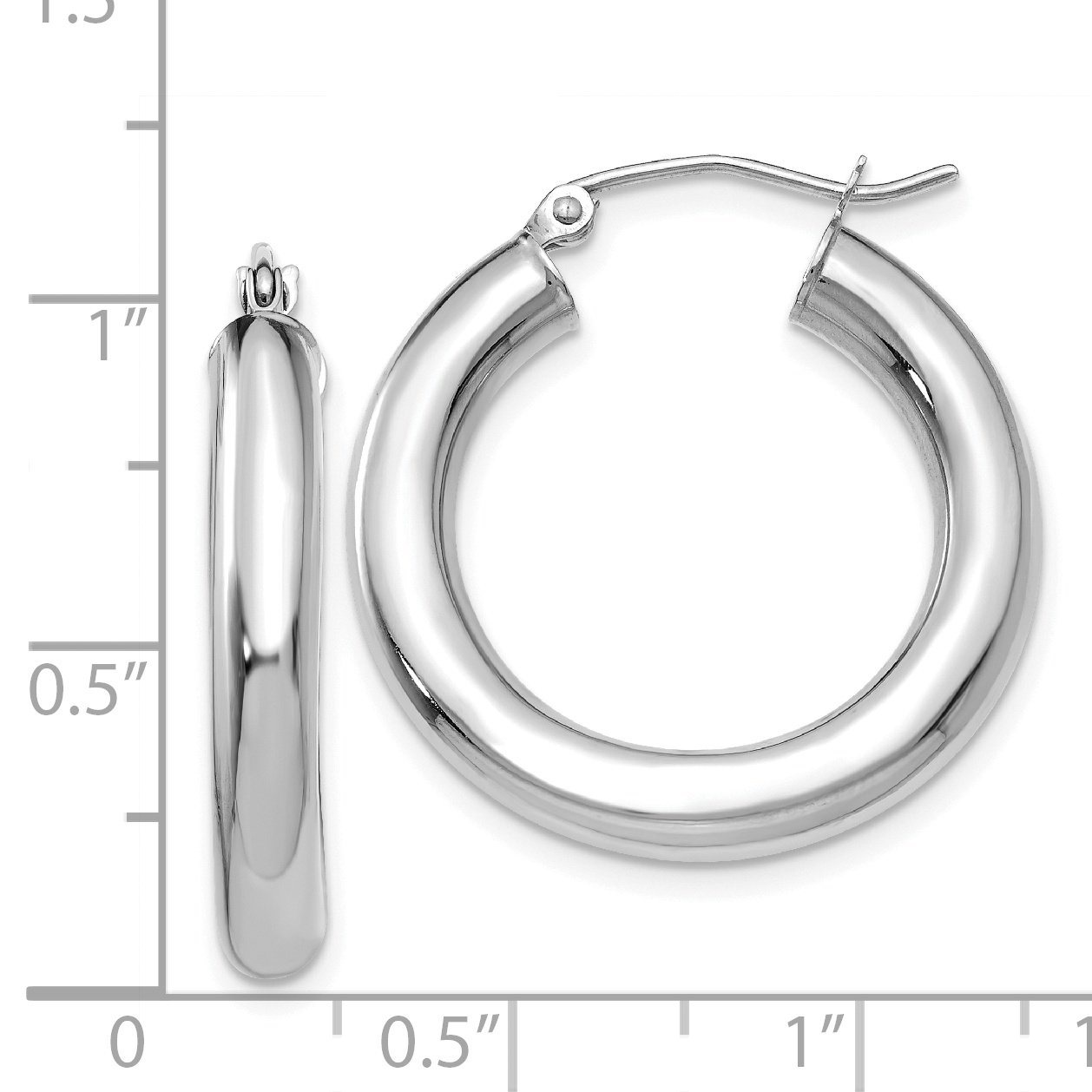 4mm Classic Lightweight Hoop Earrings in Real 14k White Gold | Dainty Everyday Jewelry for Women | Perfect for Work, Date Night & Special Occasions