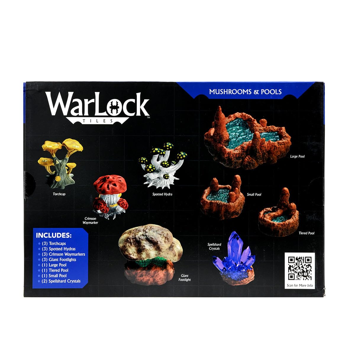 WizKids Warlock Tiles Accessory Set - Fantasy RPG Mushrooms & Pools for Dungeons & Dragons Tabletop Gaming | D&D Terrain Decor & Battle Map Enhancements