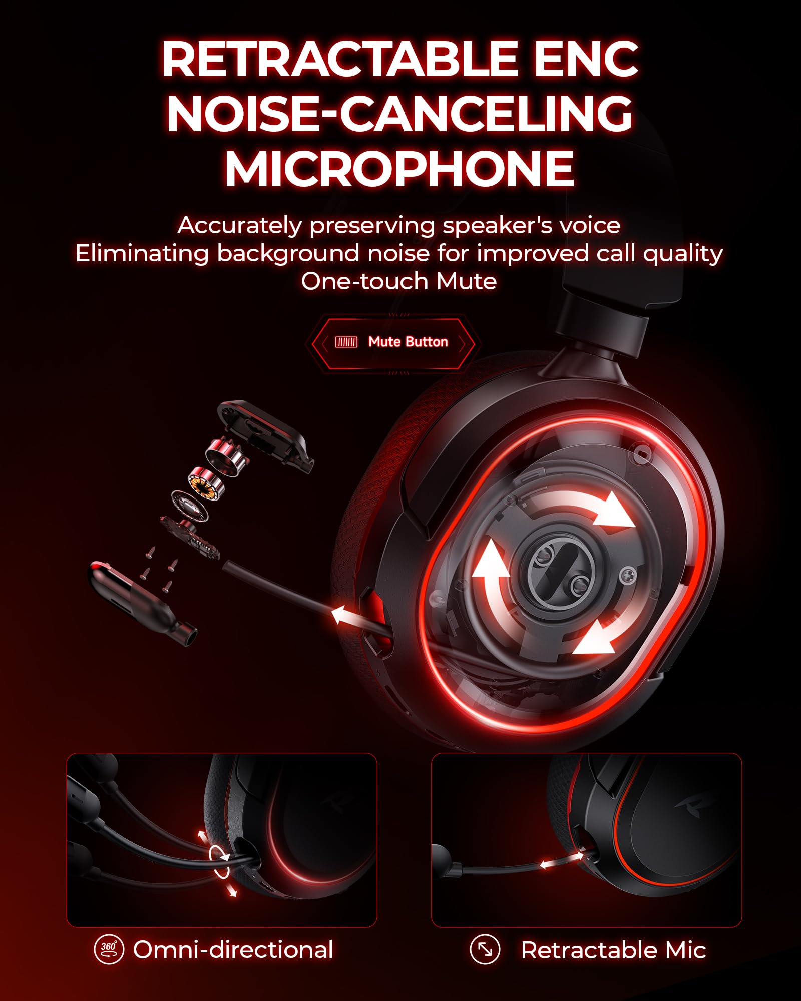 Wireless Gaming Headset with 7.1 Surround Sound, 2.4Ghz USB & Bluetooth 5.4 - 100-Hour Battery, Noise Canceling Mic, RGB Lighting - Compatible with PC, PS5, PS4, Mac, Switch (Xbox Wired Mode Only) - Perfect for Competitive Gaming & Streaming