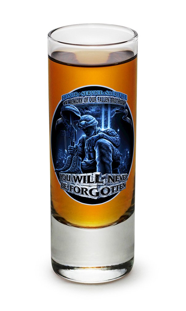 Patriotic Shot Glasses Set of 36 (2 Oz) - American Soldier Themed Veterans Gifts for Men & Women - Never Forget Military Appreciation Glassware - Perfect for Home Bars, Military Parties & Veteran Celebrations