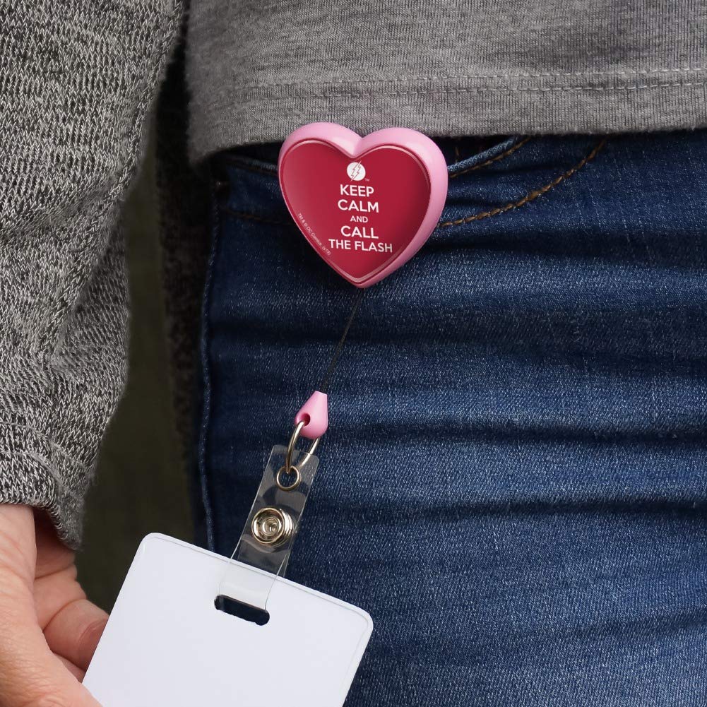 Keep Calm and Call The Flash Retractable Badge Reel with ID Card Holder - Perfect for Nurses, Teachers, and Office Professionals