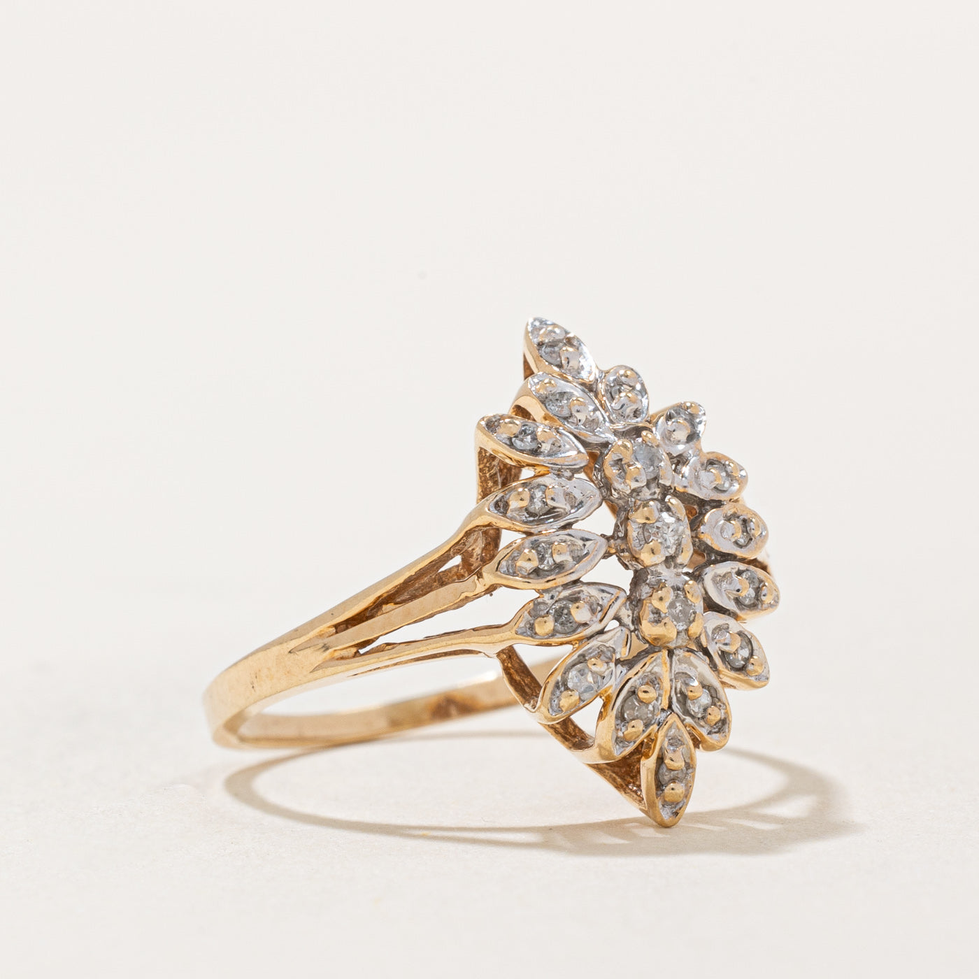 0.20ctw Diamond Cocktail Ring for Women - Size 5.75 | Elegant Cubic Zirconia Wedding Party Jewelry Gift | Perfect for Evening Events, Anniversaries & Special Occasions