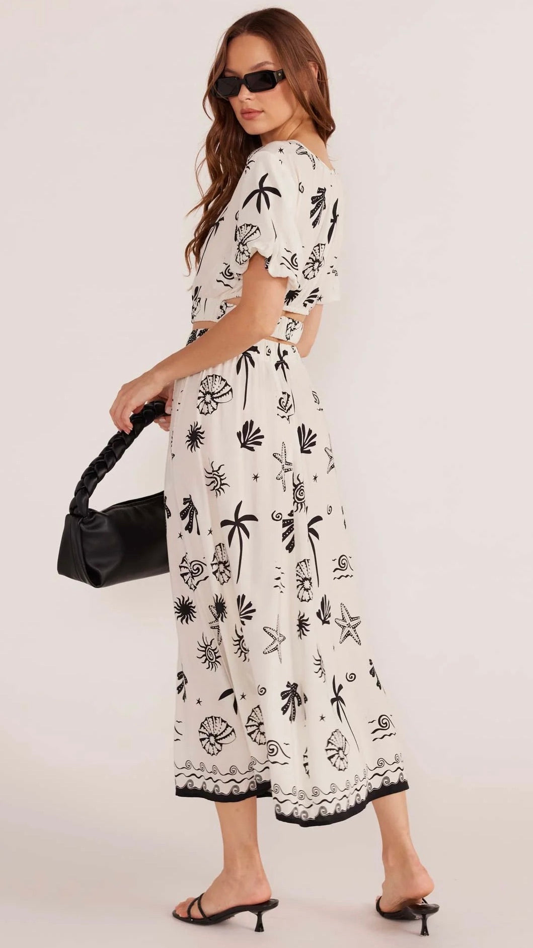 Stylish Shell Midi Skirt for Women - A-Line Flowy Summer Skirt with Pockets | Perfect for Beach Vacations, Date Nights & Casual Outings