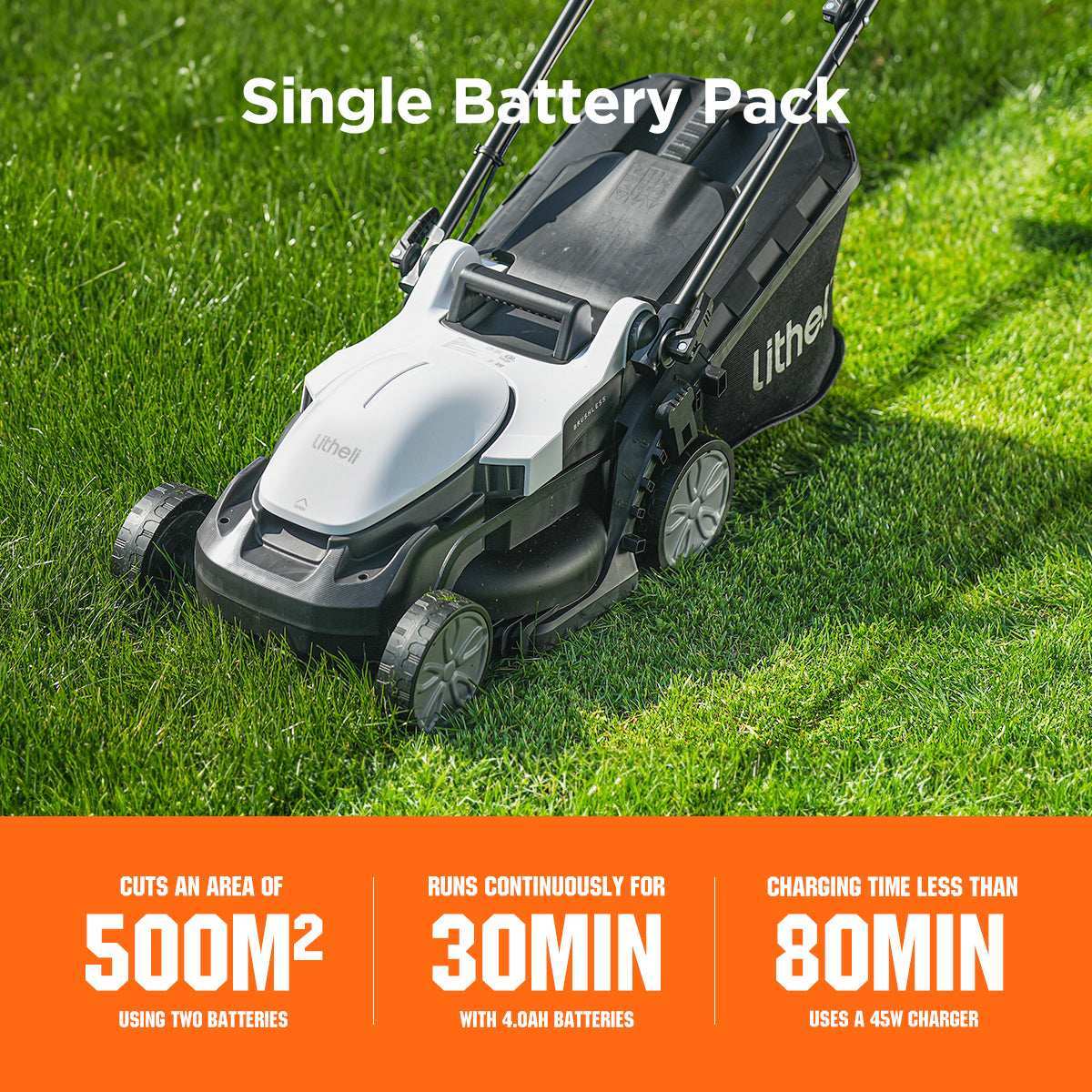 20V U20 4.0Ah Cordless Brushless Lawn Mower (Tool Only) - Lightweight Battery-Powered Lawn Mower for Small to Medium Yards, Perfect for Home Garden Maintenance & Backyard Landscaping