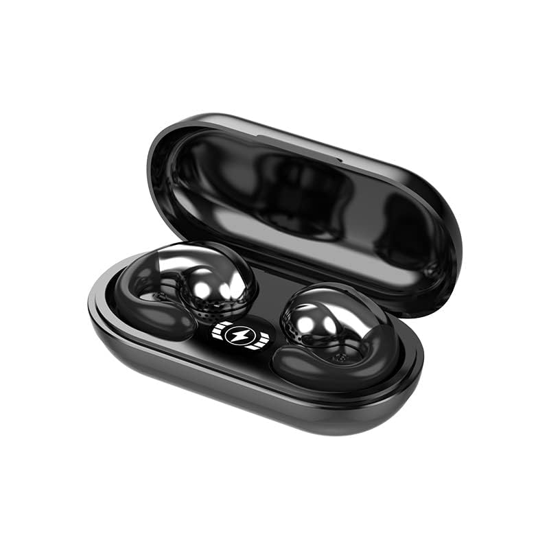 Wireless Open Ear Clip-On Bone Conduction Headphones - Bluetooth Earbuds for Running, Cycling, Workouts & Office Use