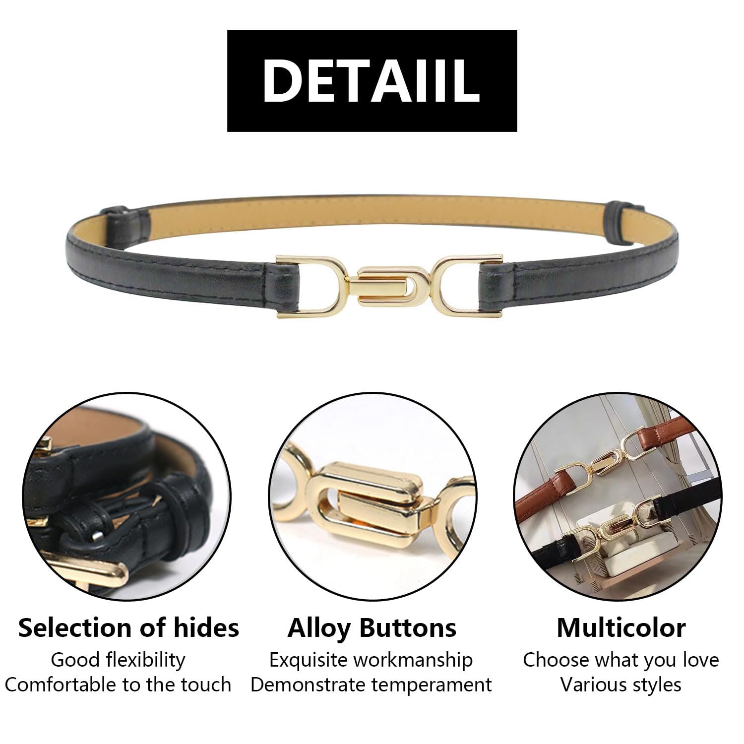 2 Pack Women's Adjustable Skinny Leather Belts for Jeans, Dresses & Pants - Fashion Accessories for Casual, Office & Party Wear | Perfect for Everyday Use, Work Attire, Date Nights & Special Occasions | Great Gift for Birthday, Anniversary & Christmas | Style with High-Waisted Bottoms, Layering & Tucked Shirts | Ideal for Business Meetings, Weekend Outings & Formal Events