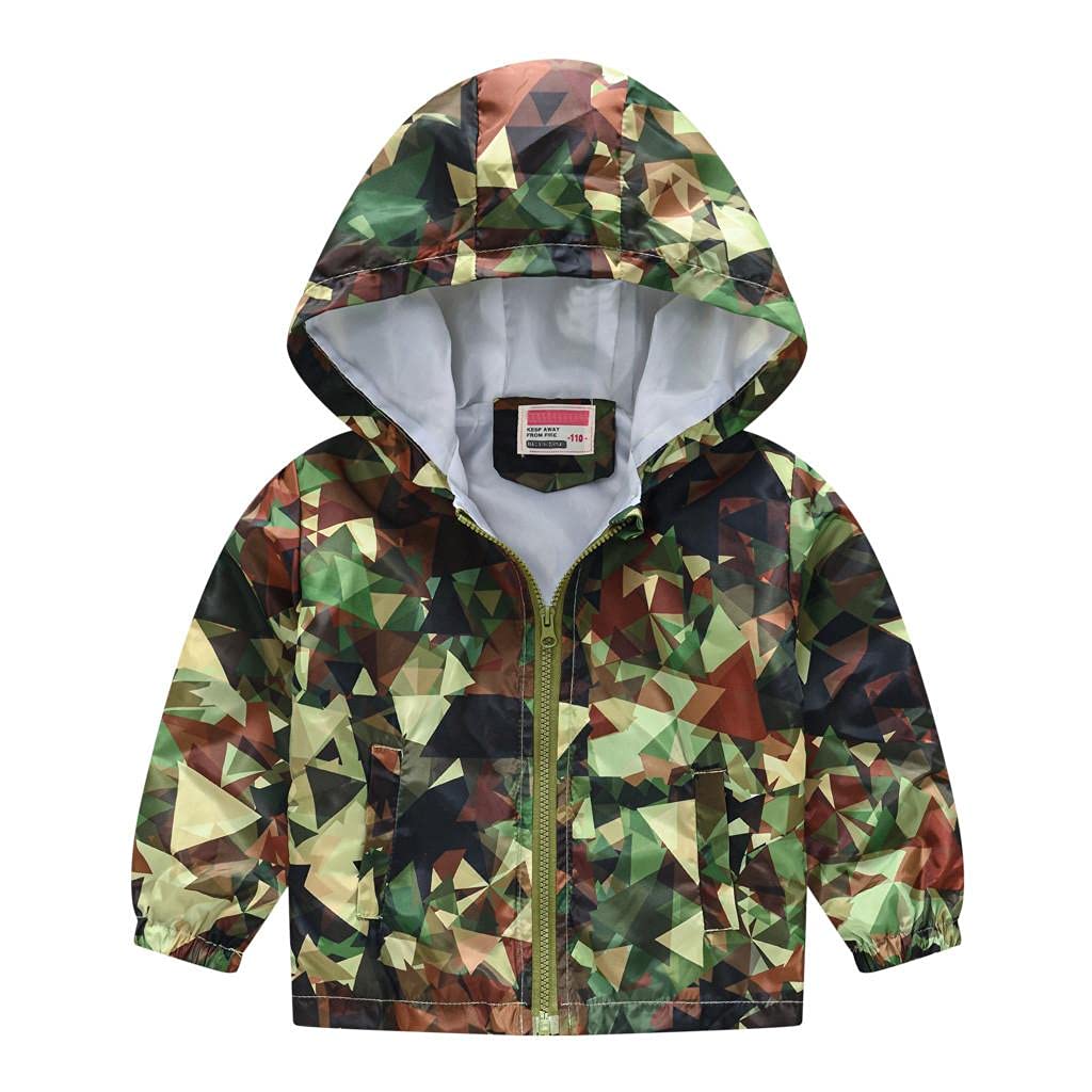 Cartoon Printed Waterproof Hooded Jacket for Kids - Boys & Girls Windproof Outerwear Coat for Infants & Children | Perfect for Outdoor Play, School & Cold Weather