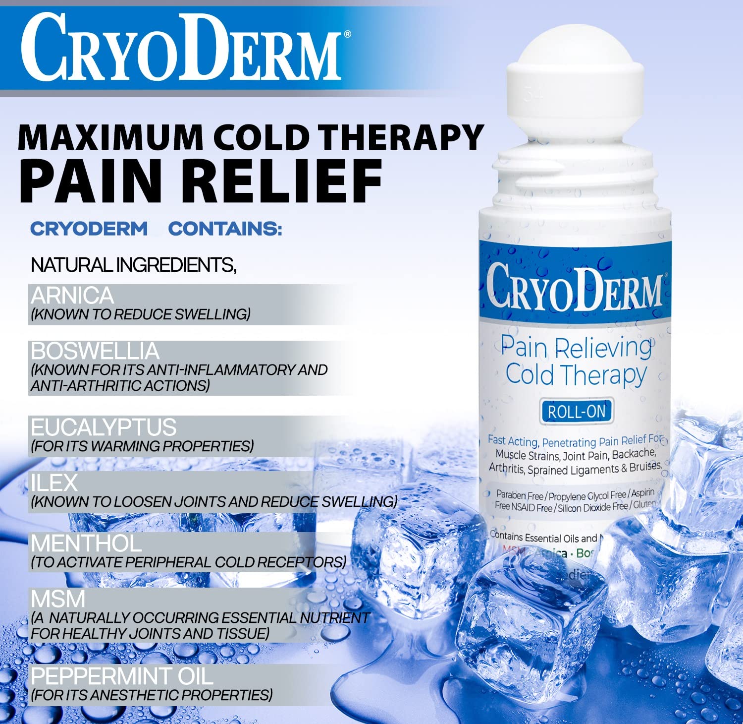 CryoDerm Cold Therapy Gel for Pain Relief - 1 Gallon Medical Grade Ice Pack Alternative - Perfect for Sports Injuries, Post-Surgery Recovery & Muscle Soreness