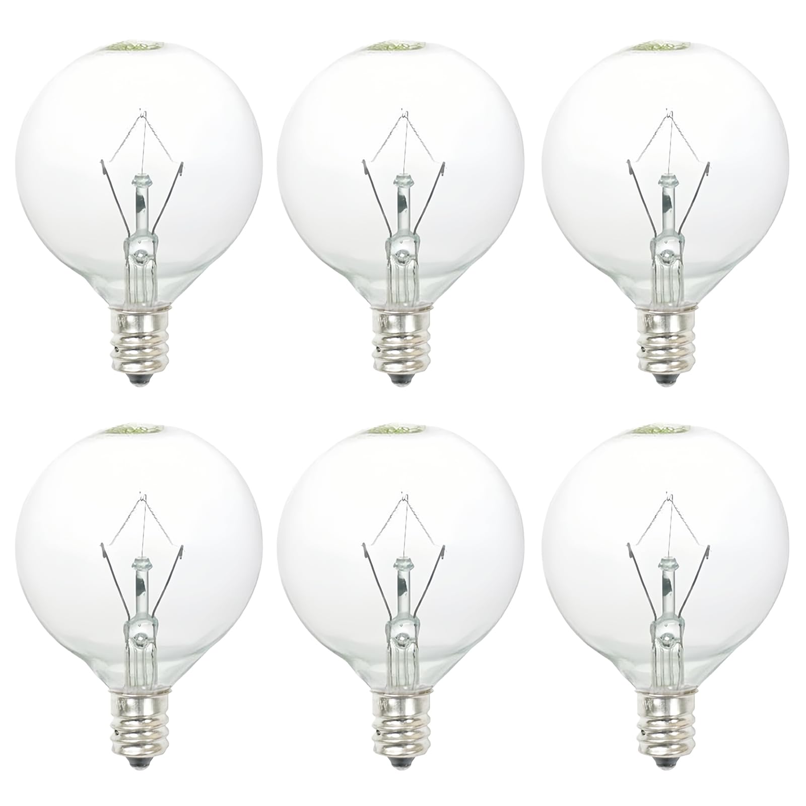 40W E12 Candelabra Base Light Bulbs - 6 Pack Soft Warm White G50/120V Wax Warmer Bulbs for Scentsy, Wax Melt Warmers, Chandeliers & Table Lamps - Perfect for Home Fragrance & Ambient Lighting