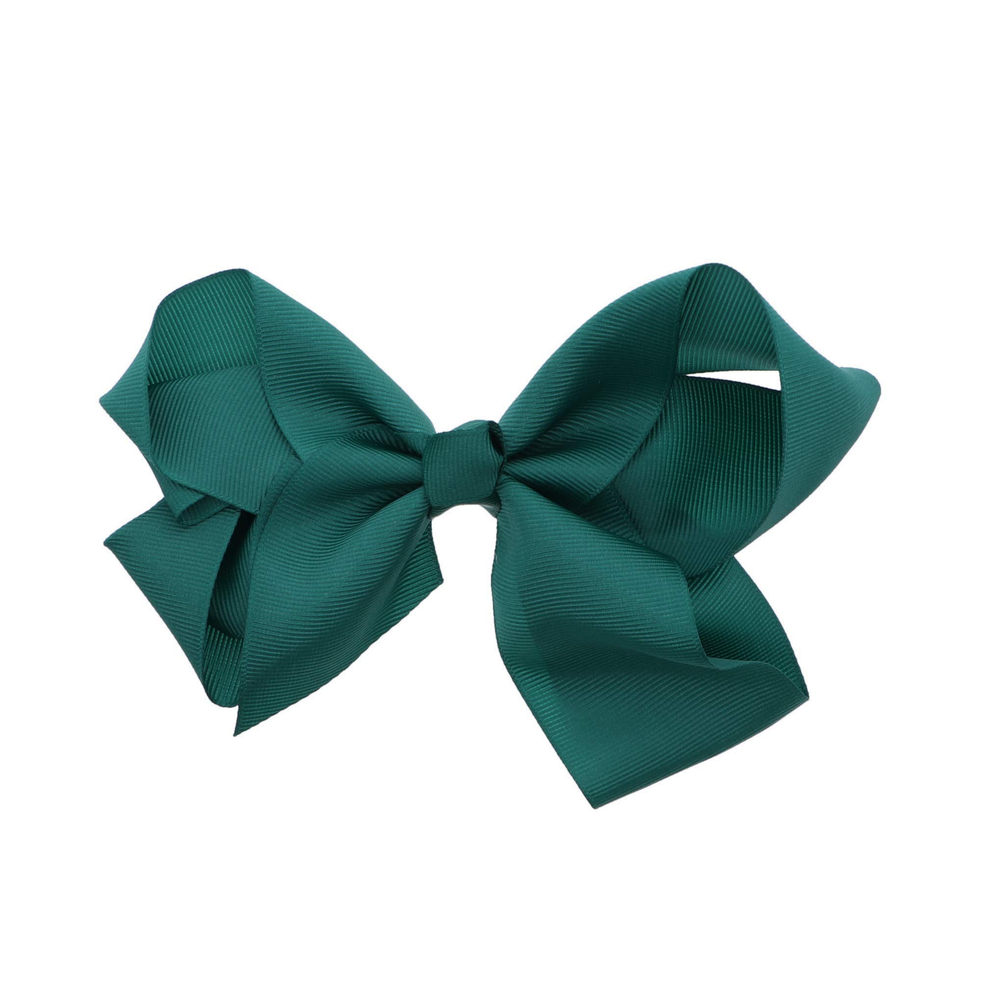 5.5 Inch Grosgrain Hair Bow Clip For Women And Girls - Hunter Green Hair Accessories For Parties, Weddings, School, And Everyday Style