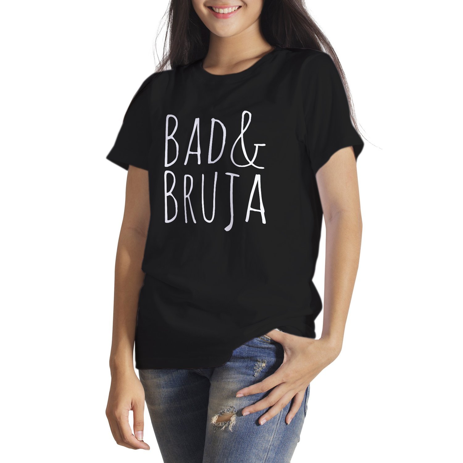 Bad and Bruja Witch Shirt - Wiccan T-Shirt for Women - Gothic Occult Clothing for Pagan Rituals & Halloween Costumes