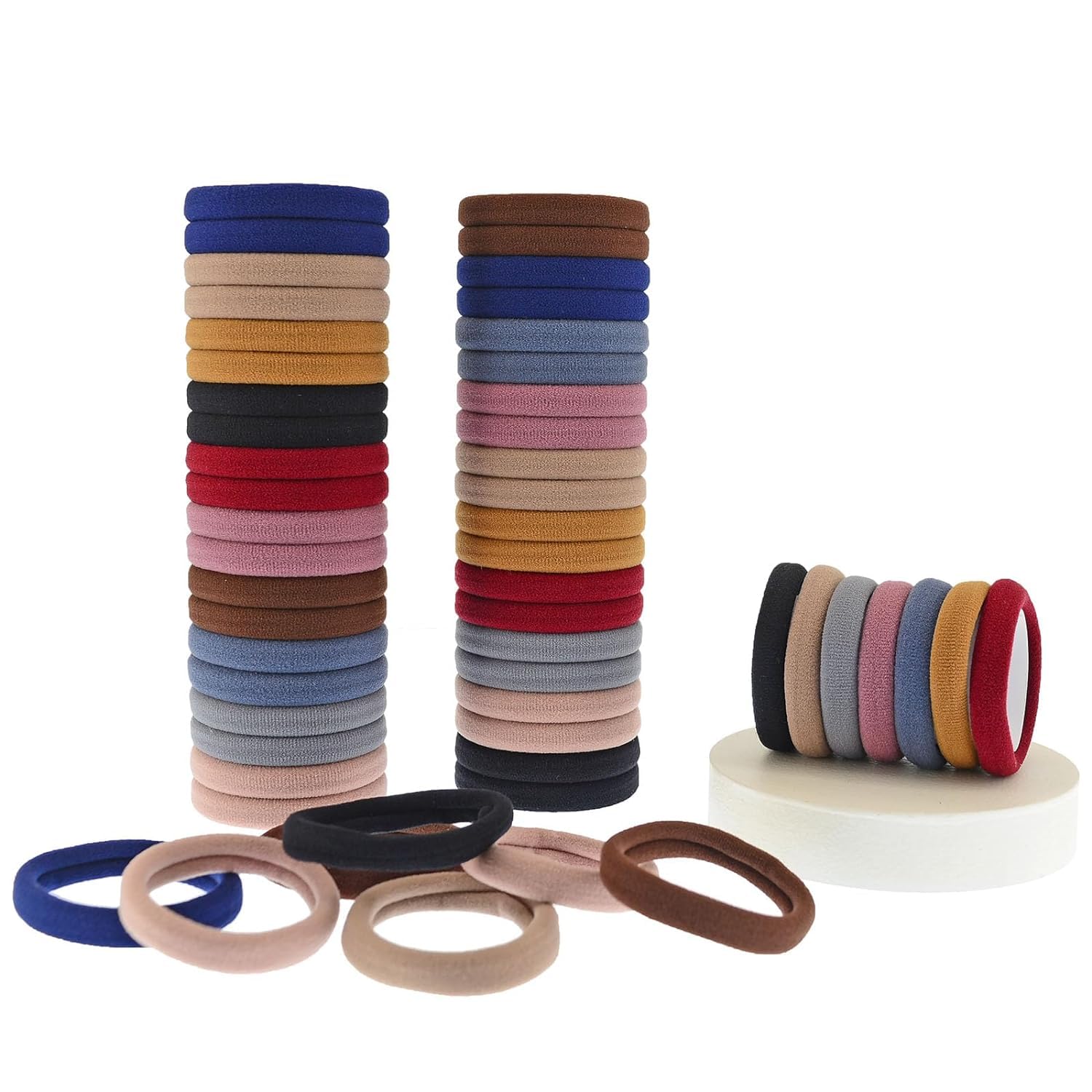 30Pcs Seamless Cotton Baby Hair Ties - Soft Elastic Hair Bands for Toddlers, Women & Girls with Thick Curly Hair - No-Slip Ponytail Holders (Multicolor, Pack of 30) - Perfect for School, Sports & Daily Styling