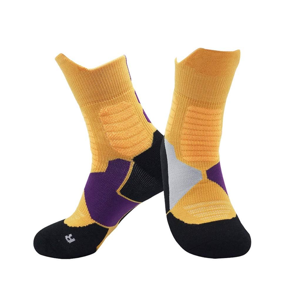 FOMANN Men's Thick Protective Sport Cushion Socks 3 Pack - Basketball Compression Athletic Socks for Running, Gym & Workout - Breathable & Supportive Performance Socks for Active Men