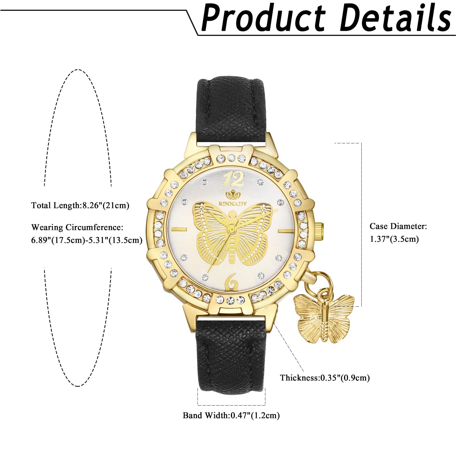 Avaner Women's Bohemian Colorful Leather Wristwatch with Shiny Butterfly Design - Stylish Fashion Watch for Women, Perfect for Daily Wear, Office, and Special Occasions